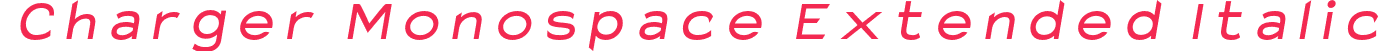 Charger Monospace Extended Italic